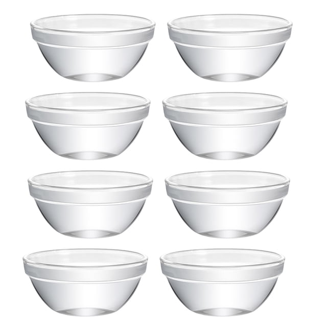 Shisuyan 8 Pcs Bols Ronds en Verre pour Dessert Riz Pudding Bols Ronds en Verre Contenants pour Pudding