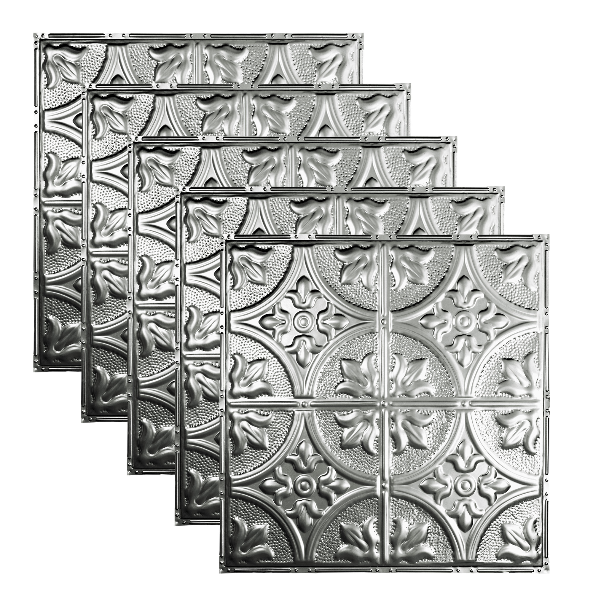Great Lakes Tin Jamestown Unfinished 2ft x 2ft Nail Up Ceiling Tiles (5 Pack)