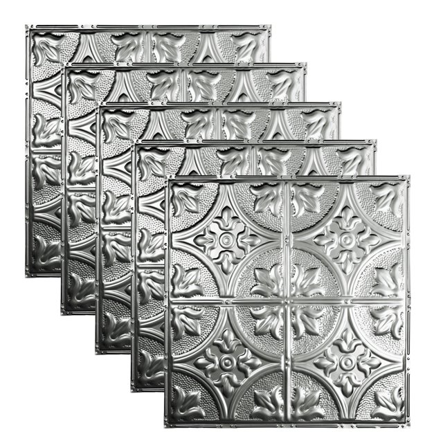 Great Lakes Tin Jamestown Unfinished 2ft x 2ft Nail Up Ceiling Tiles (5 Pack)