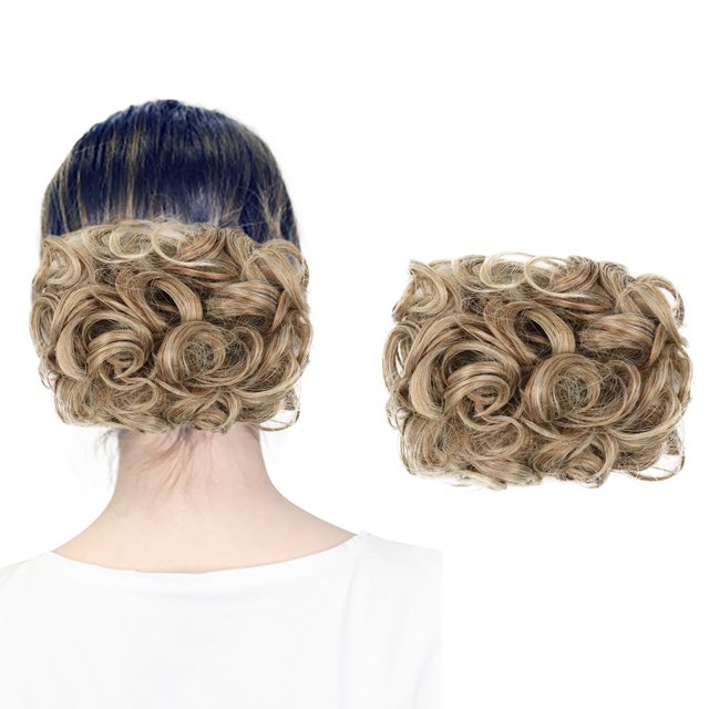 Perruque Méga Grande Épaisse Chignon Bouclé Décoiffé Chignon Updo à Clipser Extensions de Cheveux comme Réelles, Perruque pour Femmes
