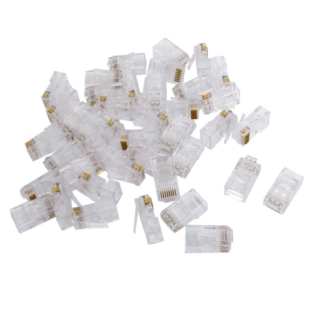 Unique Bargains 40 Pcs RJ45 8P8C Modular Network Crimp Adapter Ethernet Cable Wire Connector End