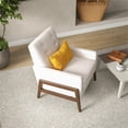 thumbnail image 4 of Fauteuil d'Appoint en Lin Crème Capitonné Style Mi-Siècle Moderne Steven, 4 of 7