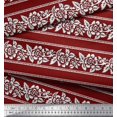 thumbnail image 2 of Soimoi Poly Georgette Fabric Leaves & Floral Block Printed Fabric 1 Yard 42 Inch Wide, 2 of 4