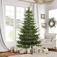 thumbnail image 3 of DEXTRUS 6.5 ft Pre-Lit Artificial Christmas Tree with Crystal Decor, PE ＆ PVC 900 Tips, 500 Lights, Aspen Fir Christmas Tree with Remote Control, Christmas Decor for Home, Office, Green, 3 of 10