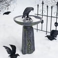 thumbnail image 3 of XZNGL Halloween Exquisite Crow Skeleton Resin Ornament - Beware Bird Bath, 3 of 9