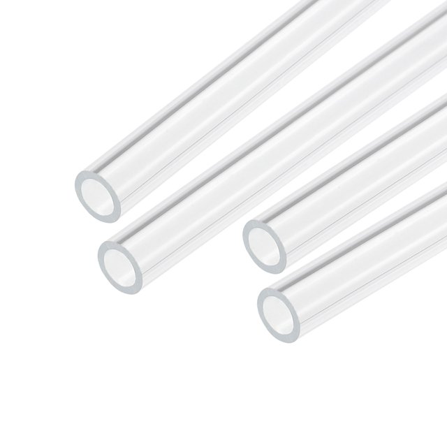 Unique Bargains Acrylic Pipe Clear Rigid Round Tube 9mm ID 12mm OD 14' for Lamps and Lanterns, Water Cooling System 4pcs