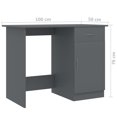 thumbnail image 4 of vidaXL Desk Grey 100x50x76 cm Engineered Wood, 4 of 5