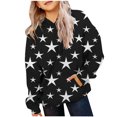 thumbnail image 1 of FAOWME Sweat à Capuche Imprimé à Manches Longues pour Filles Chandail Noir 4-5 Ans, 1 of 4