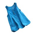 thumbnail image 2 of LSLJS Women's Classic Crewneck Collar Solid Color Button Sleeveless T-Shirt Tank Blouse Tops, Womens Tank Tops, 2 of 4