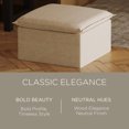 thumbnail image 2 of Maven Lane Claude Rustic Ottoman in Taupe Fabric Upholstery, 2 of 6