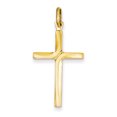 thumbnail image 1 of 14K Yellow Gold Satin Finish Accent Stick Cross Pendant, 1 of 2