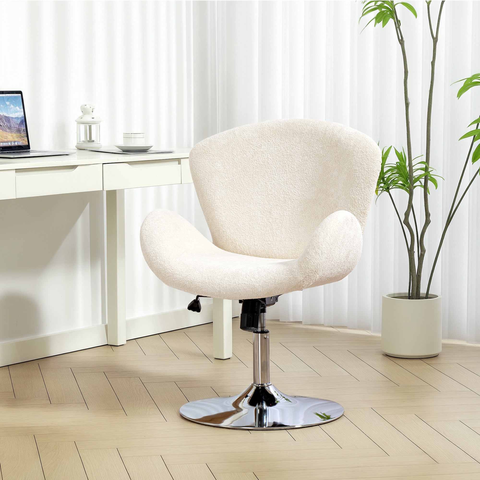 HOMCOM Office Chair, Swivel Desk Chair with Wide Seat, Butterfly Back