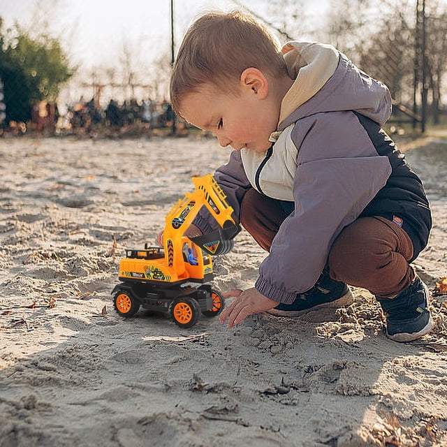 EGNMCR Fall Engineering Vehicle Boy Inertial Excavator Excavator Set Boy Toy Gift for Boys and Girls