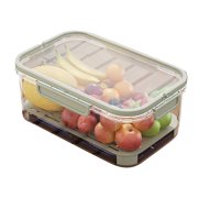 Food Storage Container 1-Piece Large Rectangular Plastic Food Storage Containers with Lids Sealed Refrigerator Organizer Box for Outdoor Picnic and Kitchen(Green) Rkxzt