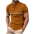 thumbnail image 2 of QIPOPIQ Men's Casual Golf Shirts Short Sleeve Button Down Striped Collared Shirts Summer Work T-Shirt Clearance, 2 of 9