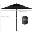 thumbnail image 3 of Outsunny Parasol de Patio 9 Pi à 3 Niveaux, Parasol de Marché Extérieur, Noir, 3 of 10