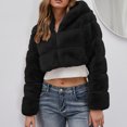 thumbnail image 4 of Manteaux d'Hiver Chauds pour Femmes Couleur Unie Manteau en Fausse Fourrure Veste en Fausse Fourrure Manches Longues, 4 of 9