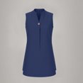 thumbnail image 4 of Elvqul Robes à Col en V pour Femmes Robes Mini Sans Manches Été Bleu Marine Unies Robes pour Femmes, 4 of 7