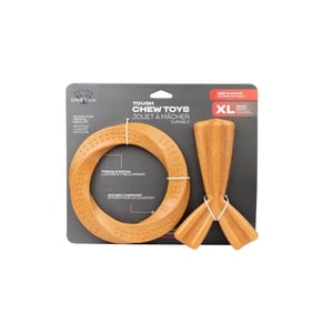 One Paw, 2 pack Bamboo Fiber Chew Dog Toys, Extra Large, Made from Bamboo and Nylon