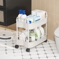 thumbnail image 4 of EGNMCR Storage Containers Kitchen Storage Carts 2 Layer With Armrests Storage Rack Bathroom Toilet Toiletries Storage Carts Suitable For Kitchens Bathrooms And Living Rooms Plastics trolley, 4 of 6