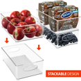 thumbnail image 2 of Plastic Storage Bins Stackable Clear Pantry Organizer Box Bin Containers for Organizing Kitchen Fridge  Food  Snack Pantry Cabinet, 2 of 8