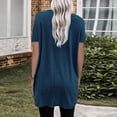 thumbnail image 4 of Ketyyh-chn99 Chandails pour Femmes, Blouse Ample et Confortable, T-Shirt à Manches Longues, Col Ras du Cou pour Femmes, Bleu Marine, G, 4 of 5