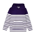 thumbnail image 3 of RXIRUCGD Girls Hoodie Lightweight Sweatshirt, Color Block Striped Pullover Sweatshirt Fall Fashion Girls Clothes, Girls Purple Sweatshirt Size 11-12 Years, 3 of 7