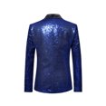 thumbnail image 2 of Faithtur Men's Shiny Sequin Blazer, One Button Tuxedo Suit Jacket for Party, Wedding, Banquet, Prom, 2 of 7