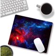 thumbnail image 3 of Galaxy Stars Light Black Mouse Pad 9.5x7.9 Inch Red and Blue Nebula Waterproof Mouse Mat with NonSlip Rubber Base, Perfect for Computer Office Laptop Use by Men, Women, and Kids, 3 of 6