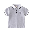 thumbnail image 1 of Toddler Girls Summer Tops Tees Solid Color Button Closure Casual Tee Blouse Short Sleeve Shirt Spring Shirts For Boy 12-18M, 1 of 3