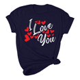 thumbnail image 5 of Pisexur T-shirt de la Saint-Valentin pour Femmes, Imprimé Amour, Manches Courtes, Col Rond, 5 of 5