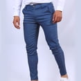 thumbnail image 2 of Pantalon d'Été pour Homme à Jambe Droite, Mince, Décontracté, de Style Professionnel, 2 of 5