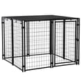 thumbnail image 1 of PawHut Enclos Extérieur pour Chien avec Couvercle Supérieur, Porte, Noir, 1 of 10