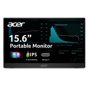 Acer Moniteur portable 15.6" FHD IPS | Soutien adaptatif-sync (FreeSync Compatible avec le système Slim Design (Surveillance externe pour PC/Mac) 2 x USB 3.1