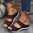 thumbnail image 1 of LSLJS Chaussures pour Femmes Mode Ajourées Tricot Crochet Fleur Confortables Talon Compensé Pantoufles Sandales, Pantoufles pour Femmes, 1 of 9