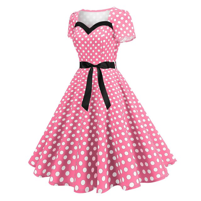 LOVZFMLL Robes Mode pour Femmes Col en V Sans Manches Vintage Imprimées Robes de Fête Cocktail Robes Extensibles