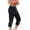 thumbnail image 2 of Men's Padded Compression Pants Quick Drying Tight Protective-Knee Protector Pants Black, 2 of 6