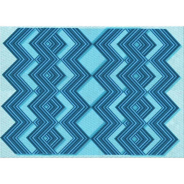 Ahgly Company Tapis Rectangulaire Lavable en Machine Intérieur Transitionnel Bleu, 7 Pieds x 9 Pieds