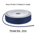 thumbnail image 2 of Unique Bargains 2 Pack Twisted Nylon Twine Thread Beading Cord 2mm 13M/43 Feet Extra Strong Braided Nylon String, Dark Blue, 2 of 6