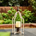 thumbnail image 3 of Glitzhome Farmhouse White Metal Lanterns Decorative Hanging Candle Lanterns (White Small), 3 of 6