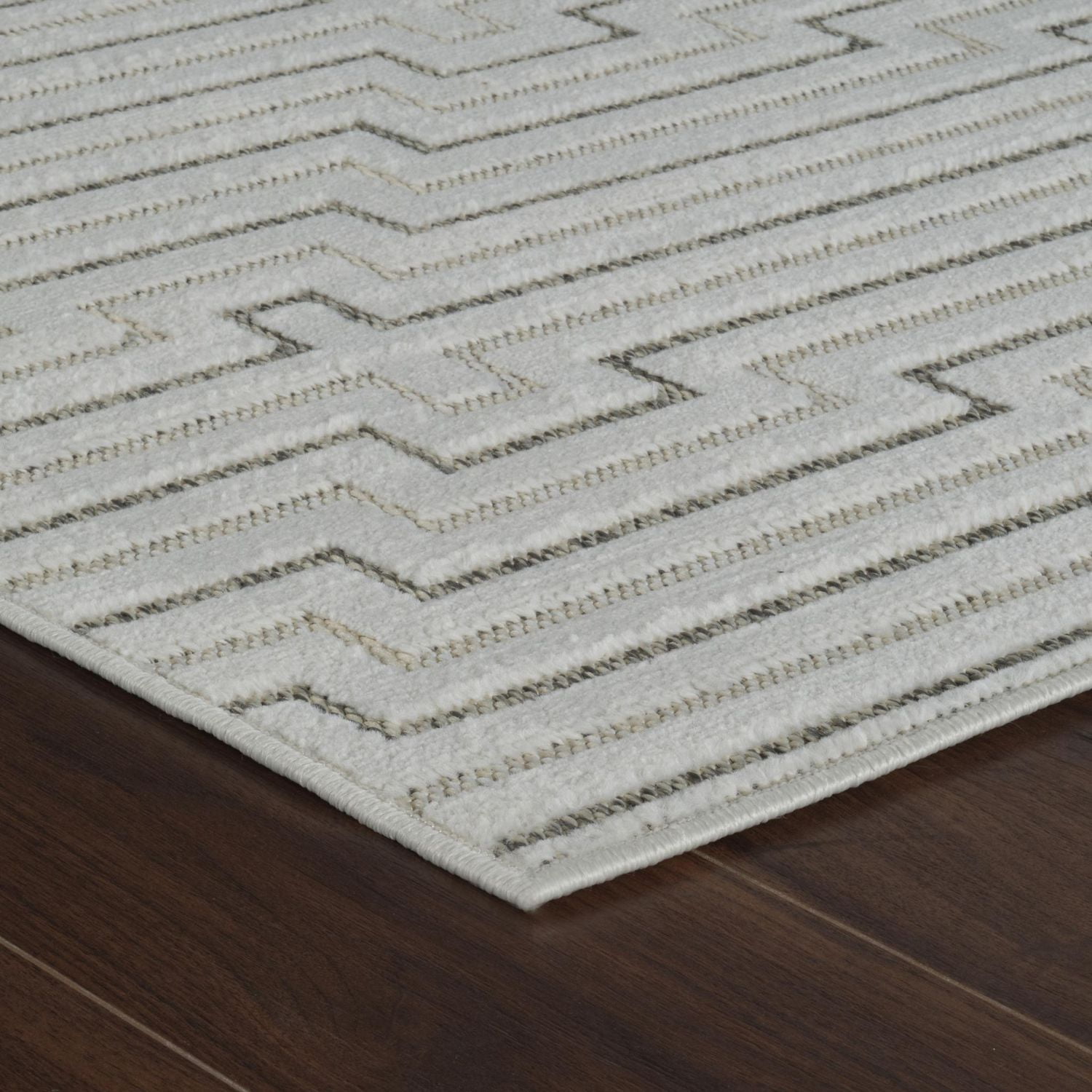 Tapis d'interieur exterieur abstrait Rug Branch Maise, beige creme, moderne - Entree, couloir, salle de bain et cuisine