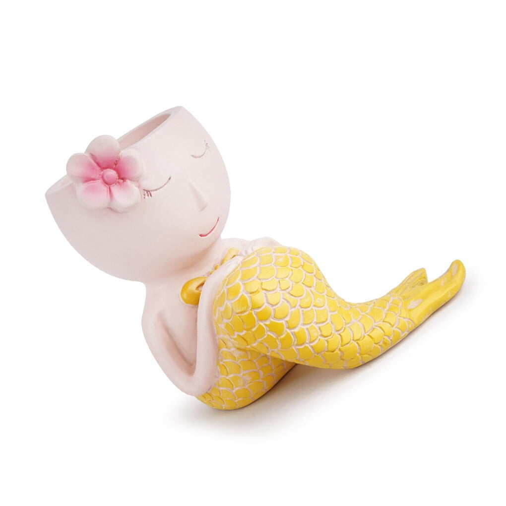 Succulent Planter with Drainage Mermaid Small Garden Small Plant Plant Pot Plant Plant Pot Flower Pot Yellow