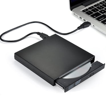 Lecteur CD USB2.0, Lecteur DVD Externe Portable et Portatif, Combo Graveur/graveur CD-RW DVD-R USB Mince pour Ordinateur Portable Notebook PC Ordinateur de Bureau, Noir