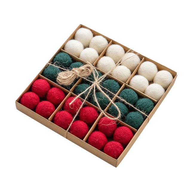 24 Pieces Wool Beads Handmade pompoms Party Decor DIY Ball Wool Pompoms for E