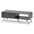 thumbnail image 1 of Baxton Studio Kelson Table Basse en Bois Fini Gris Foncé et Or, 1 of 11
