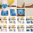 thumbnail image 2 of 3PCS Bath Rug Set Fashion Xmas Print Decorative Toilet Rug Toilet Lid Cover for Christmas, 2 of 8