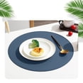 thumbnail image 2 of Round Leather Placemat Solid Colour Faux Leather Placemats , Coffee Mats, Kitchen Table Mats, Waterproof, Easy To Clean Kitchen Table Mats, 2 of 7