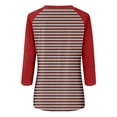 thumbnail image 5 of QIPOPIQ Hauts pour Femmes à Manches 3/4 d'Été Chemises Rayées Trois Quarts Chic Décontracté Tuniques Imprimées Hauts Blouses pour Femmes Liquidation, 5 of 5