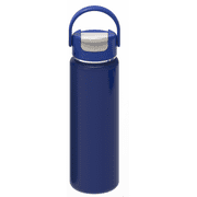 Mainstays 24 oz Navy Blue Double Wall Vacuum Insulated Stainless Steel Water Bottle with Leakproof Lid, for Daily Use, Back to School Supplies