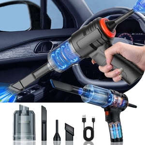 TopLLC Aspirateur de voiture portatif Suction puissante avec un aspirateur léger Mini Poussières avec USB Nettoyant à vide Portable Plastiques Nettoyage à vide